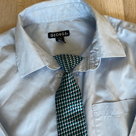 XL 14-16 George Boys Button up longsleeve dress up 3 shirts and 3 ties bundle - Picture 2 of 4